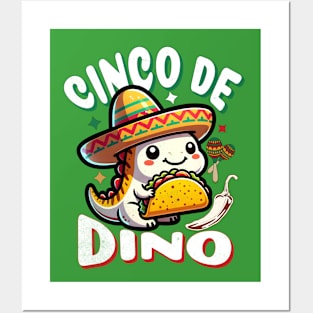 Cinco De Mayo Dinosaur Kids Posters and Art